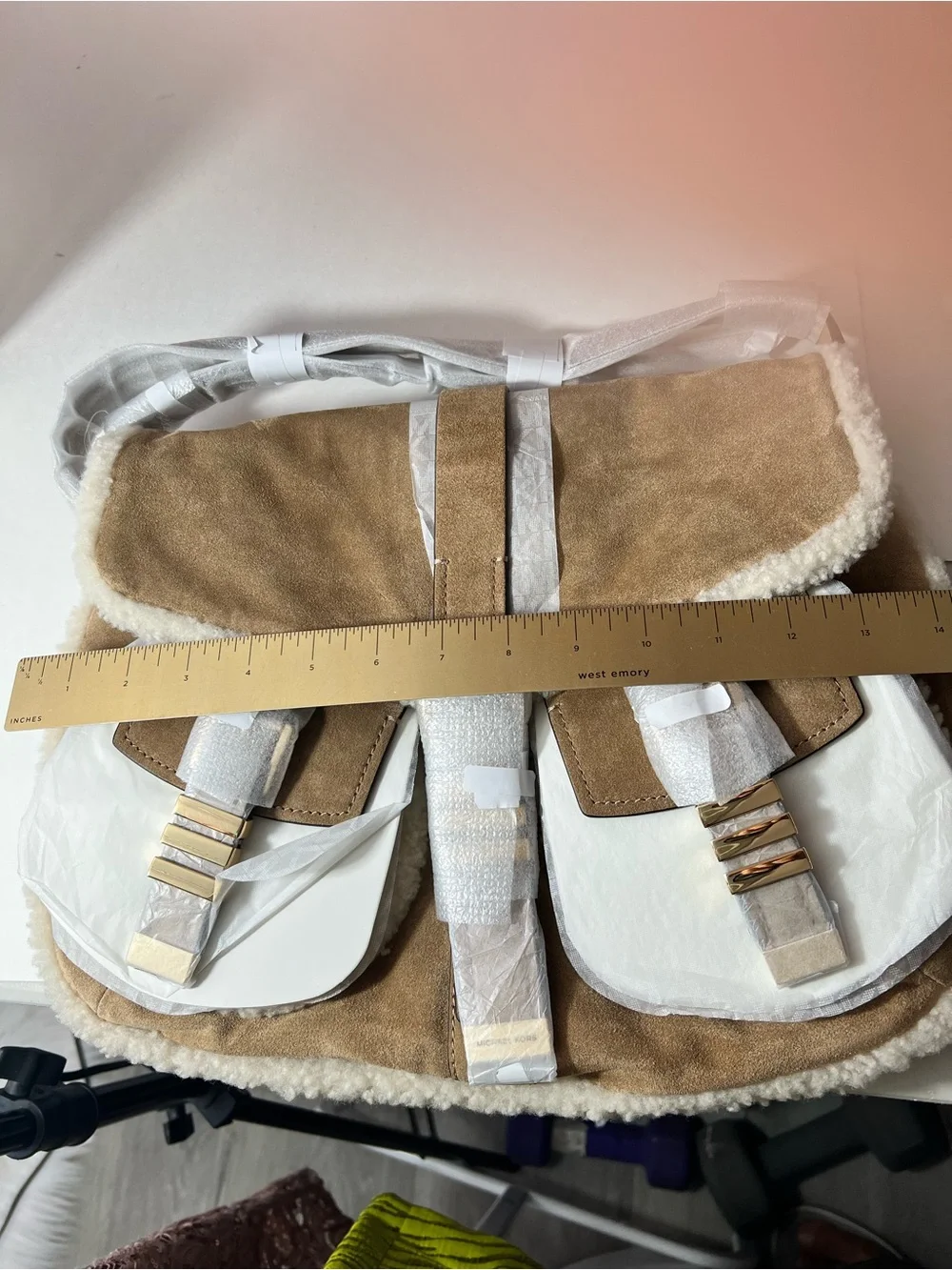Michael Kors Women Brand Logo Shoulder Bag color Tan